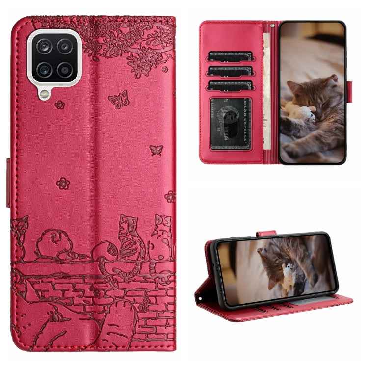 Cat Embossing Pattern Leather Phone Case with Lanyard, For Samsung Galaxy A32 5G, For Samsung Galaxy S21, For Samsung Galaxy S21+, For Samsung Galaxy S21 Ultra, For Samsung Galaxy A12, For Samsung Galaxy A71, For Samsung Galaxy A51