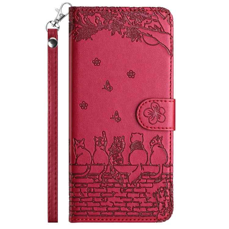 Cat Embossing Pattern Leather Phone Case with Lanyard, For Samsung Galaxy A32 5G, For Samsung Galaxy S21, For Samsung Galaxy S21+, For Samsung Galaxy S21 Ultra, For Samsung Galaxy A12, For Samsung Galaxy A71, For Samsung Galaxy A51