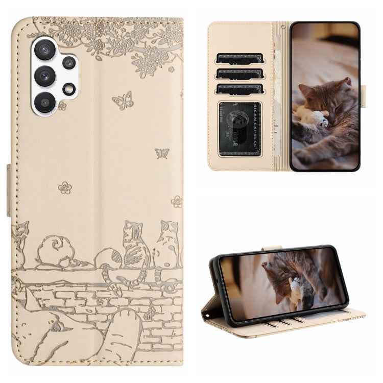 Cat Embossing Pattern Leather Phone Case with Lanyard, For Samsung Galaxy A32 5G, For Samsung Galaxy S21, For Samsung Galaxy S21+, For Samsung Galaxy S21 Ultra, For Samsung Galaxy A12, For Samsung Galaxy A71, For Samsung Galaxy A51