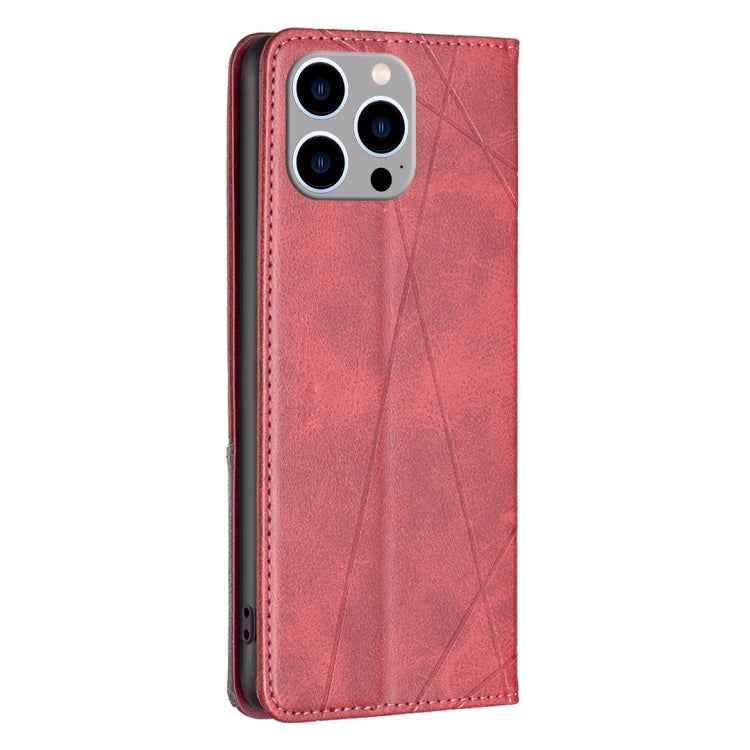 Rhombus Texture Magnetic Leather Phone Case, For iPhone 15 Pro Max, For iPhone 15 Pro, For iPhone 15 Plus, For iPhone 15