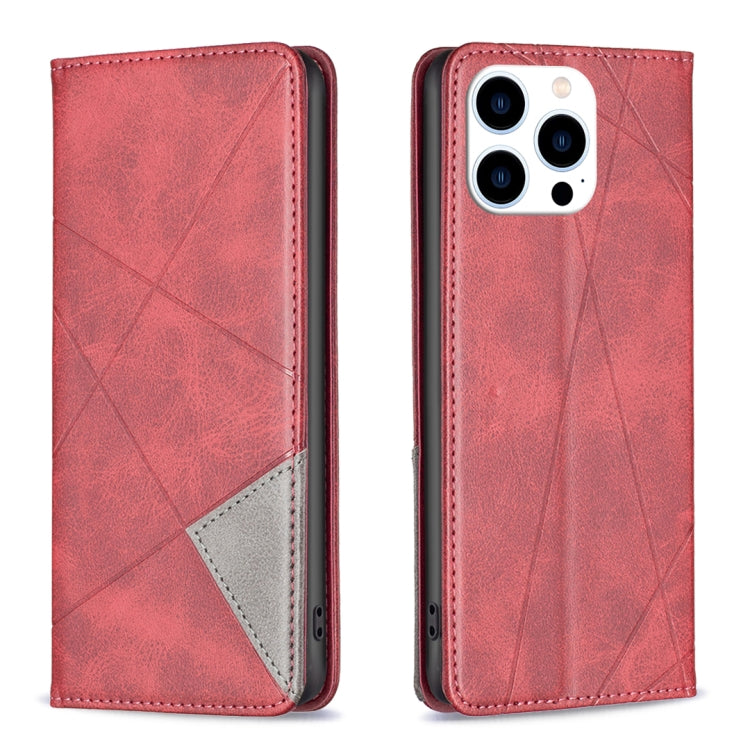 Rhombus Texture Magnetic Leather Phone Case, For iPhone 17 Pro Max, For iPhone 17 Pro, For iPhone 17, For iPhone Air, For iPhone 16 Pro Max, For iPhone 16 Pro, For iPhone 16 Plus, For iPhone 16