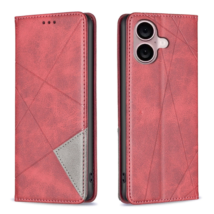 Rhombus Texture Magnetic Leather Phone Case, For iPhone 17 Pro Max, For iPhone 17 Pro, For iPhone 17, For iPhone Air, For iPhone 16 Pro Max, For iPhone 16 Pro, For iPhone 16 Plus, For iPhone 16