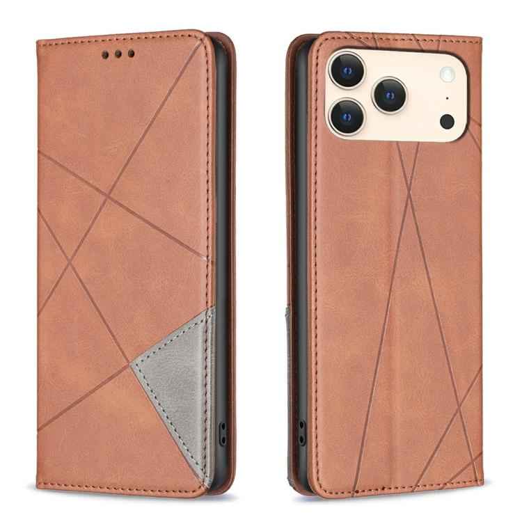 Rhombus Texture Magnetic Leather Phone Case, For iPhone 17 Pro Max, For iPhone 17 Pro, For iPhone 17, For iPhone Air, For iPhone 16 Pro Max, For iPhone 16 Pro, For iPhone 16 Plus, For iPhone 16