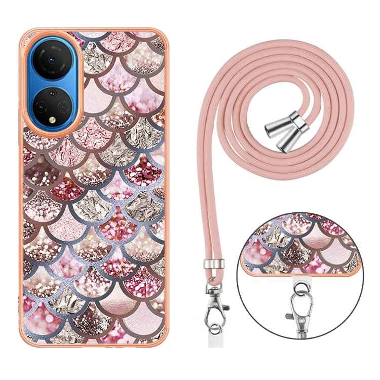Electroplating IMD TPU Phone Case with Lanyard, For Honor X7, For Honor X8 4G