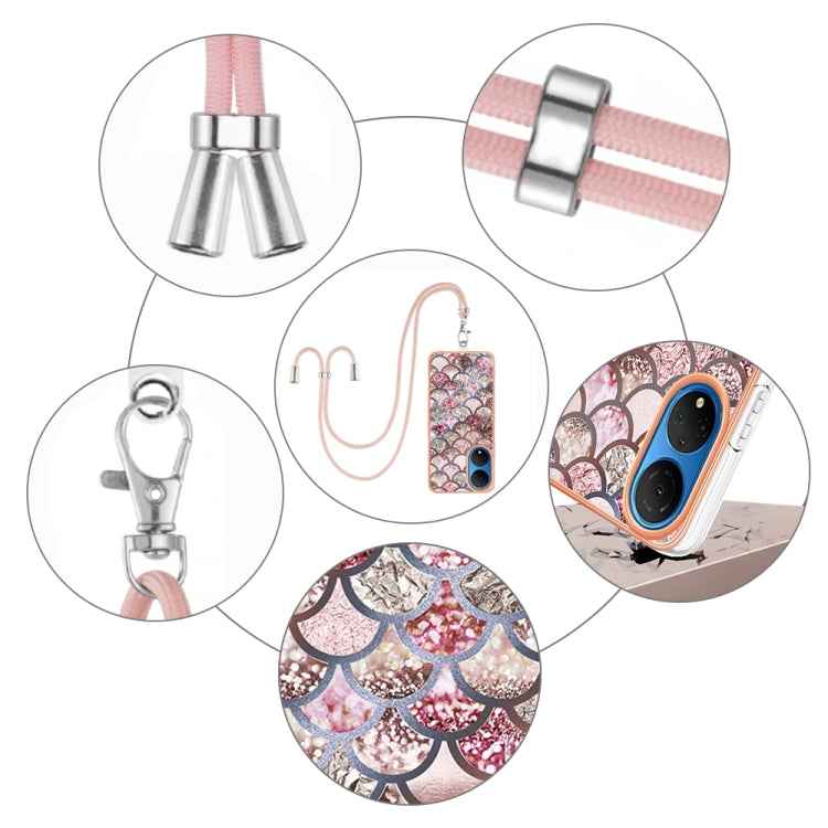 Electroplating IMD TPU Phone Case with Lanyard, For Honor X7, For Honor X8 4G