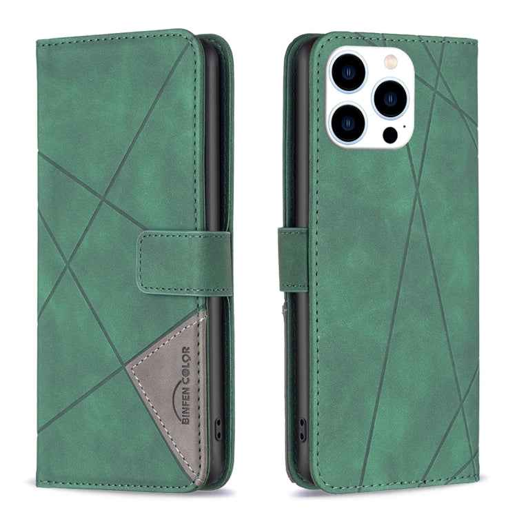 Magnetic Buckle Rhombus Texture Leather Phone Case