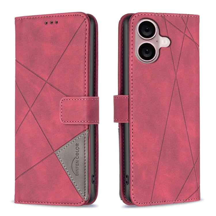 Magnetic Buckle Rhombus Texture Leather Phone Case