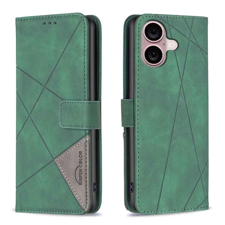 Magnetic Buckle Rhombus Texture Leather Phone Case