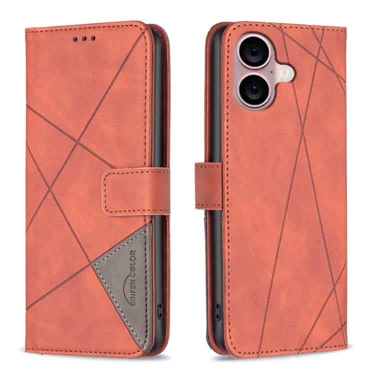 Magnetic Buckle Rhombus Texture Leather Phone Case