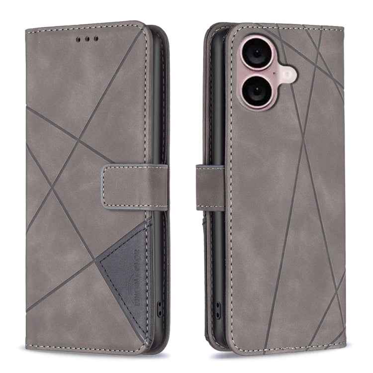 Magnetic Buckle Rhombus Texture Leather Phone Case