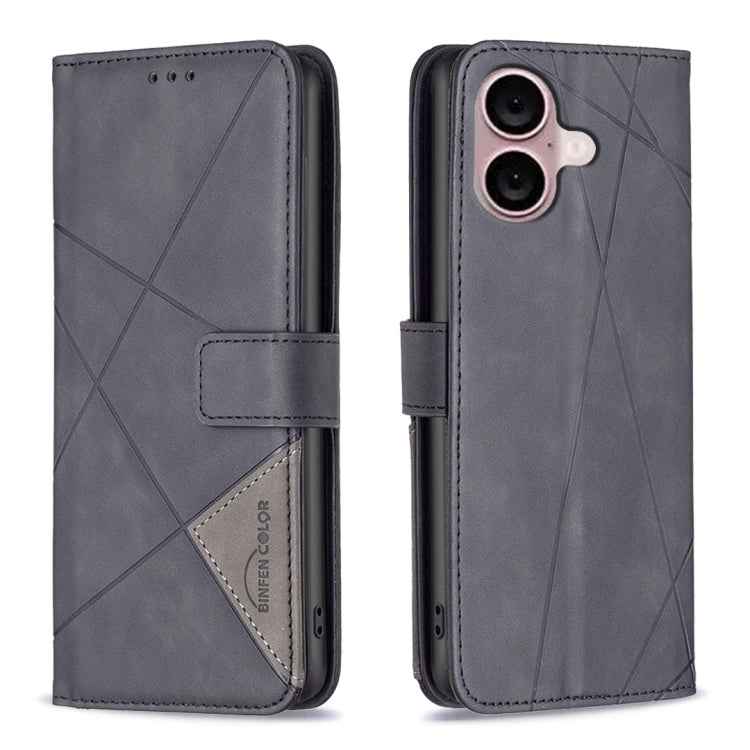 Magnetic Buckle Rhombus Texture Leather Phone Case