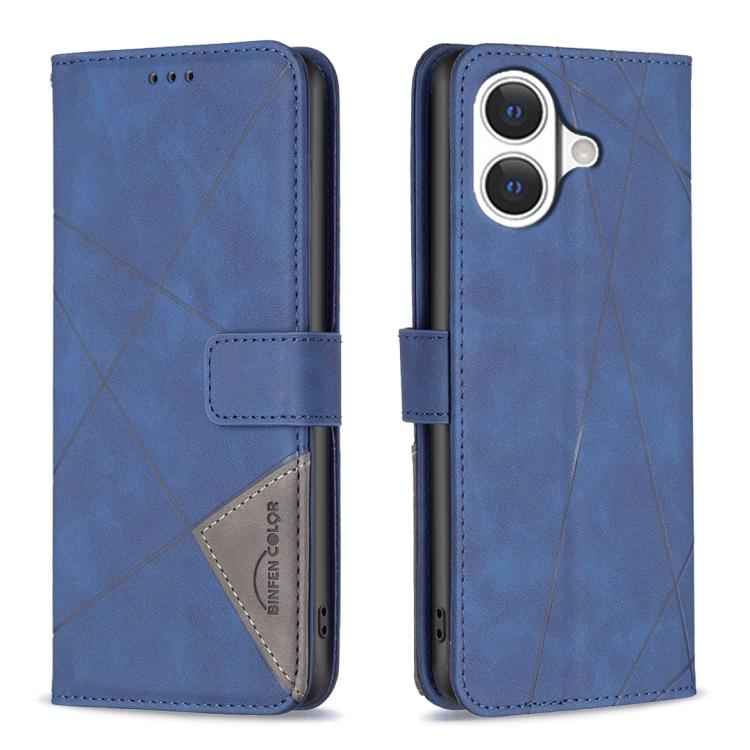 Magnetic Buckle Rhombus Texture Leather Phone Case