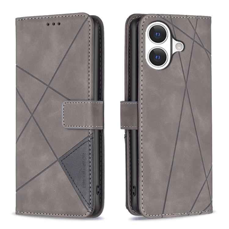 Magnetic Buckle Rhombus Texture Leather Phone Case