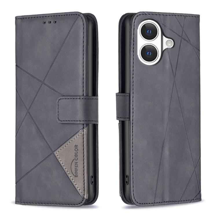 Magnetic Buckle Rhombus Texture Leather Phone Case