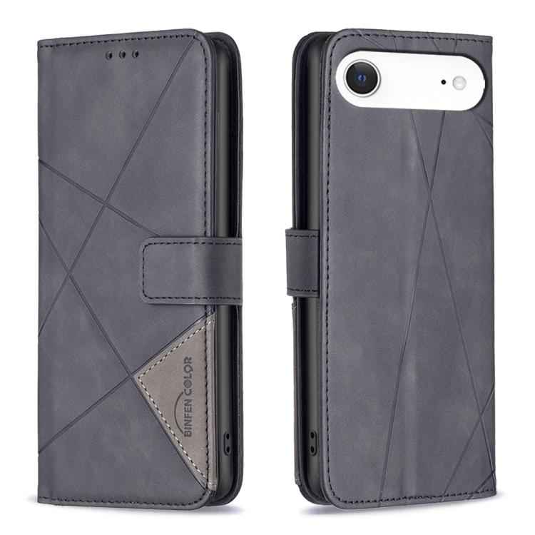 Magnetic Buckle Rhombus Texture Leather Phone Case