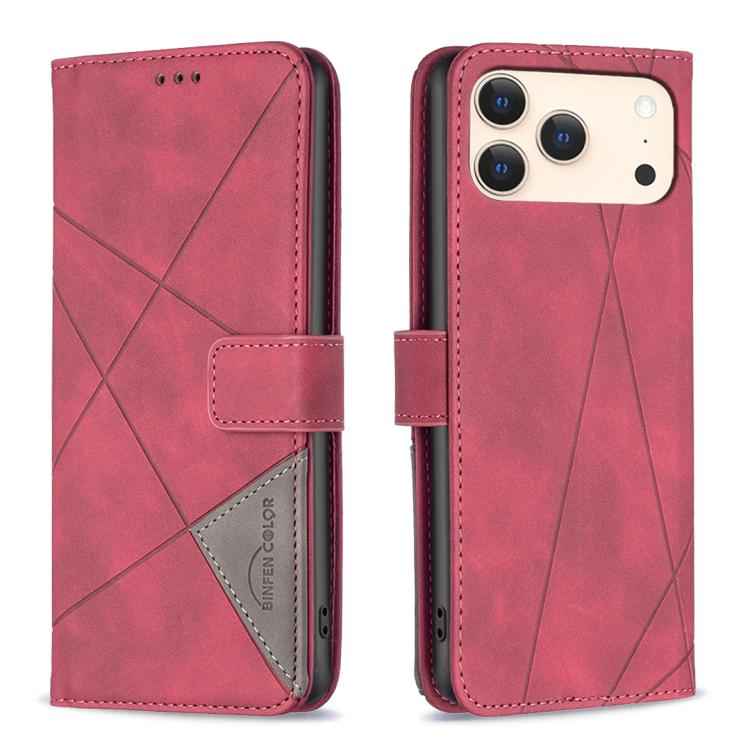 Magnetic Buckle Rhombus Texture Leather Phone Case