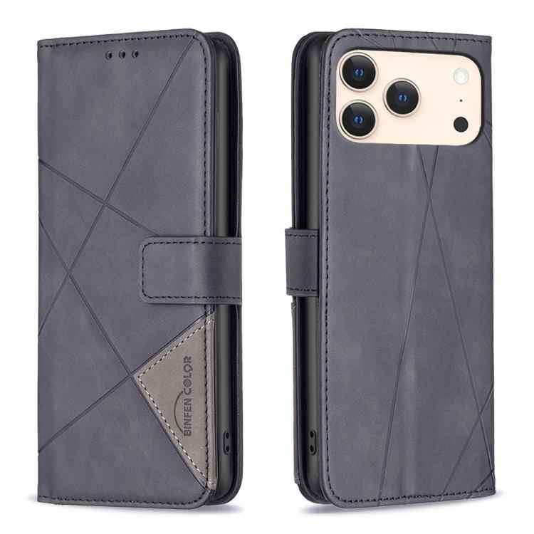 Magnetic Buckle Rhombus Texture Leather Phone Case