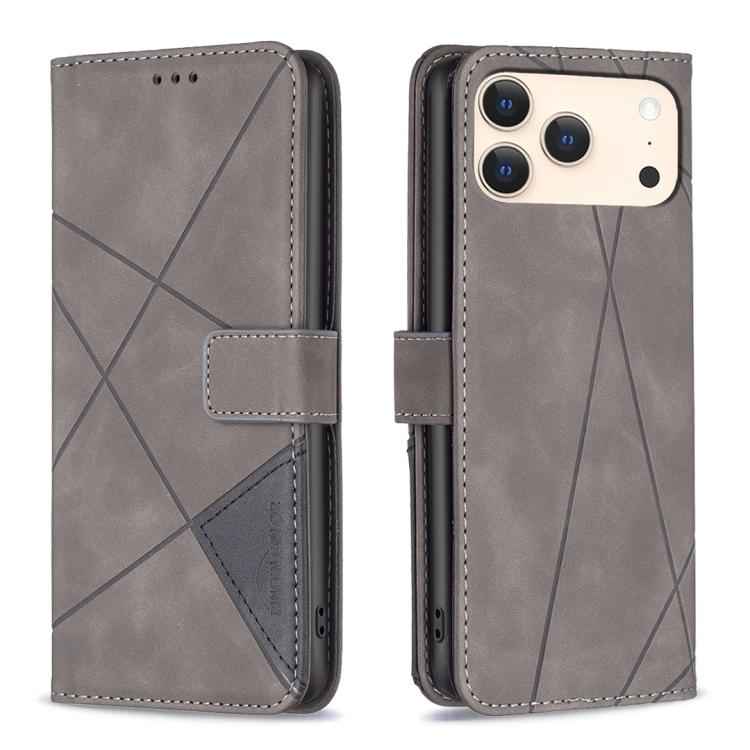 Magnetic Buckle Rhombus Texture Leather Phone Case