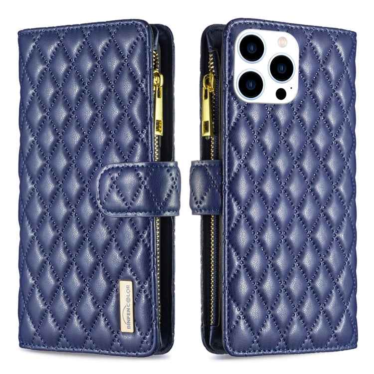 Diamond Lattice Zipper Wallet Leather Flip Phone Case