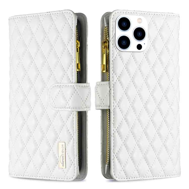 Diamond Lattice Zipper Wallet Leather Flip Phone Case