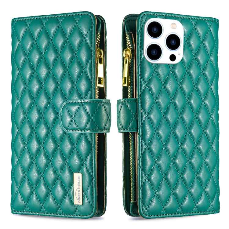 Diamond Lattice Zipper Wallet Leather Flip Phone Case