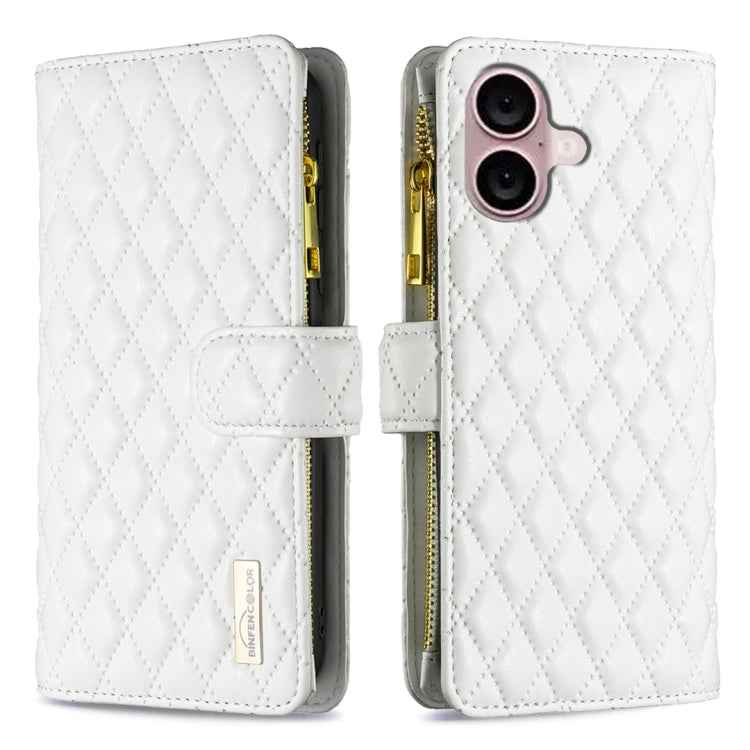 Diamond Lattice Zipper Wallet Leather Flip Phone Case