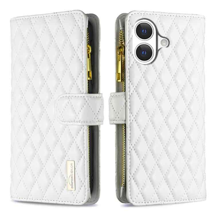 Diamond Lattice Zipper Wallet Leather Flip Phone Case