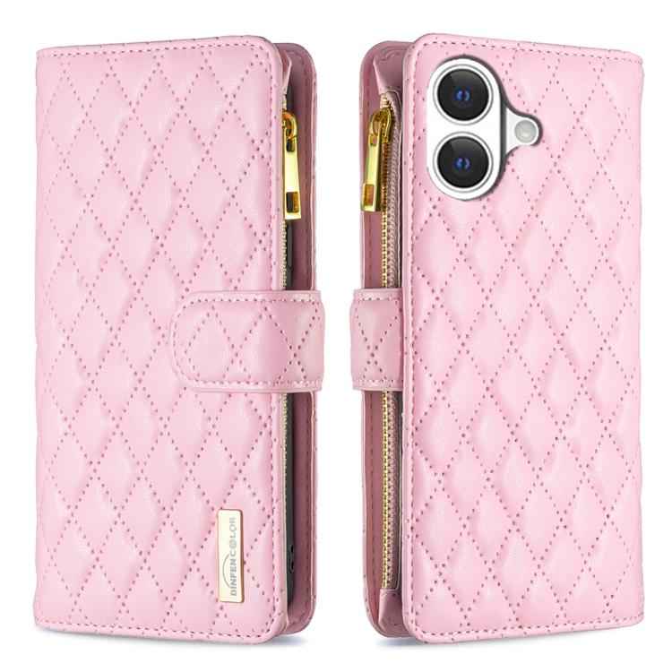 Diamond Lattice Zipper Wallet Leather Flip Phone Case