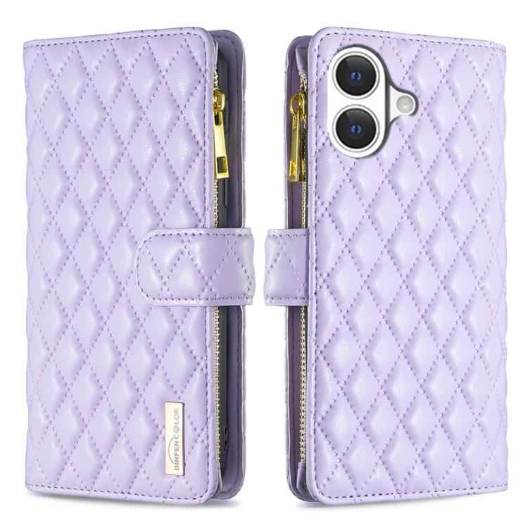 Diamond Lattice Zipper Wallet Leather Flip Phone Case