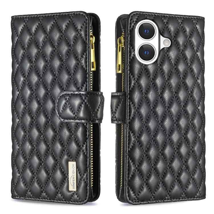 Diamond Lattice Zipper Wallet Leather Flip Phone Case