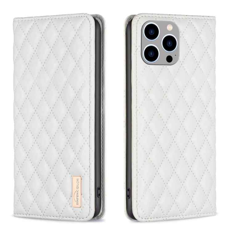 Diamond Lattice Magnetic Leather Flip Phone Case, For iPhone 15 Pro Max, For iPhone 15 Pro, For iPhone 15 Plus, For iPhone 15