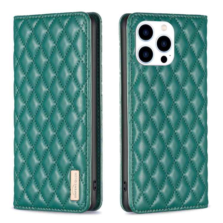 Diamond Lattice Magnetic Leather Flip Phone Case, For iPhone 15 Pro Max, For iPhone 15 Pro, For iPhone 15 Plus, For iPhone 15