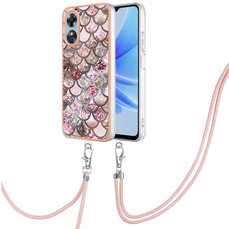 Electroplating IMD TPU Phone Case with Lanyard, For OPPO A98, For OPPO A17, For OPPO A57 4G/A77 5G Taiwan/K10 5G Global, For OPPO A79 5G Global