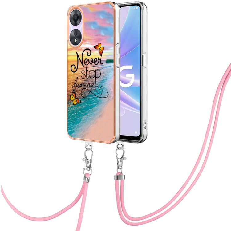 Electroplating IMD TPU Phone Case with Lanyard, For OPPO Reno11 5G Global, For OPPO Reno11 Pro 5G Global, For OPPO A58 4G, For OPPO Reno10 5G Global, For OPPO Reno10 Pro 5G Global, For OPPO A78 4G, For OPPO Reno8 T 4G, For OPPO A78 / A58