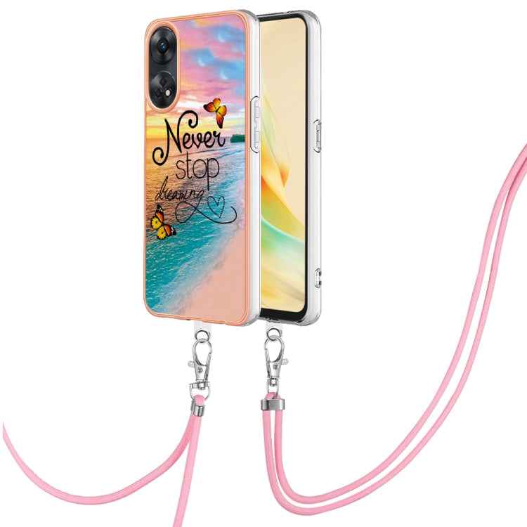 Electroplating IMD TPU Phone Case with Lanyard, For OPPO Reno11 5G Global, For OPPO Reno11 Pro 5G Global, For OPPO A58 4G, For OPPO Reno10 5G Global, For OPPO Reno10 Pro 5G Global, For OPPO A78 4G, For OPPO Reno8 T 4G, For OPPO A78 / A58