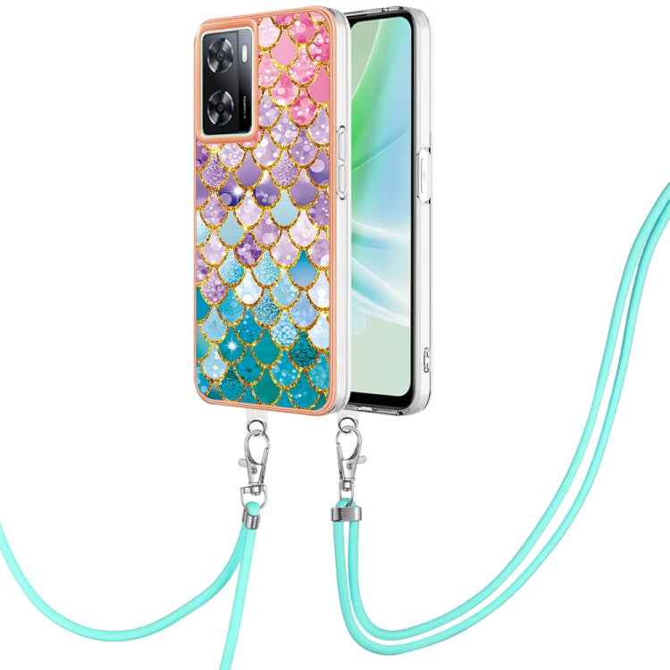 Electroplating IMD TPU Phone Case with Lanyard, For OPPO A98, For OPPO A17, For OPPO A57 4G/A77 5G Taiwan/K10 5G Global, For OPPO A79 5G Global