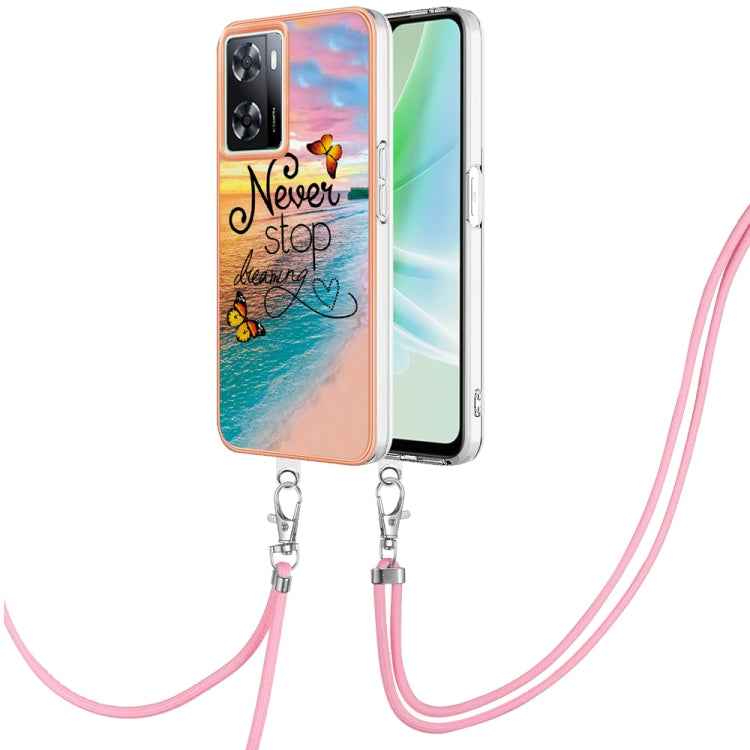 Electroplating IMD TPU Phone Case with Lanyard, For OPPO A98, For OPPO A17, For OPPO A57 4G/A77 5G Taiwan/K10 5G Global, For OPPO A79 5G Global