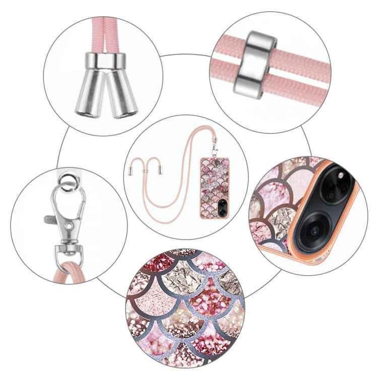 Electroplating IMD TPU Phone Case with Lanyard, For OPPO A98, For OPPO A17, For OPPO A57 4G/A77 5G Taiwan/K10 5G Global, For OPPO A79 5G Global