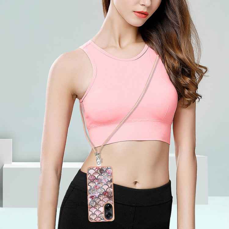 Electroplating IMD TPU Phone Case with Lanyard, For OPPO A98, For OPPO A17, For OPPO A57 4G/A77 5G Taiwan/K10 5G Global, For OPPO A79 5G Global