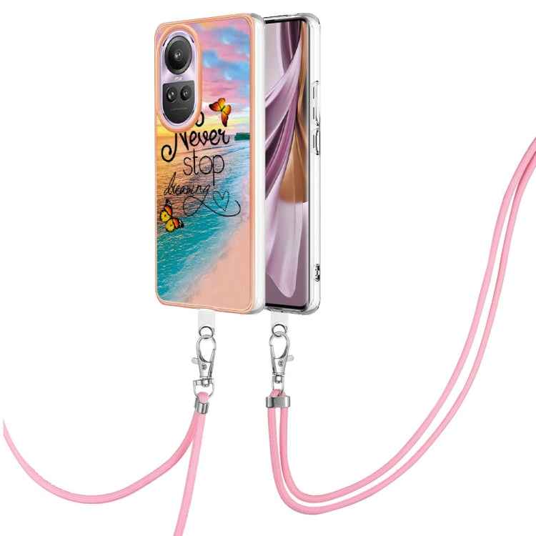 Electroplating IMD TPU Phone Case with Lanyard, For OPPO Reno11 5G Global, For OPPO Reno11 Pro 5G Global, For OPPO A58 4G, For OPPO Reno10 5G Global, For OPPO Reno10 Pro 5G Global, For OPPO A78 4G, For OPPO Reno8 T 4G, For OPPO A78 / A58
