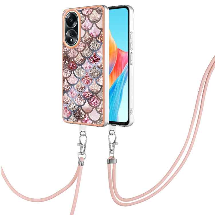 Electroplating IMD TPU Phone Case with Lanyard, For OPPO Reno11 5G Global, For OPPO Reno11 Pro 5G Global, For OPPO A58 4G, For OPPO Reno10 5G Global, For OPPO Reno10 Pro 5G Global, For OPPO A78 4G, For OPPO Reno8 T 4G, For OPPO A78 / A58