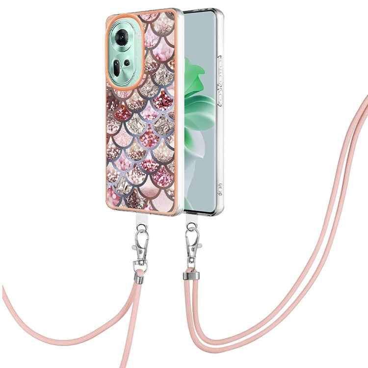 Electroplating IMD TPU Phone Case with Lanyard, For OPPO Reno11 5G Global, For OPPO Reno11 Pro 5G Global, For OPPO A58 4G, For OPPO Reno10 5G Global, For OPPO Reno10 Pro 5G Global, For OPPO A78 4G, For OPPO Reno8 T 4G, For OPPO A78 / A58