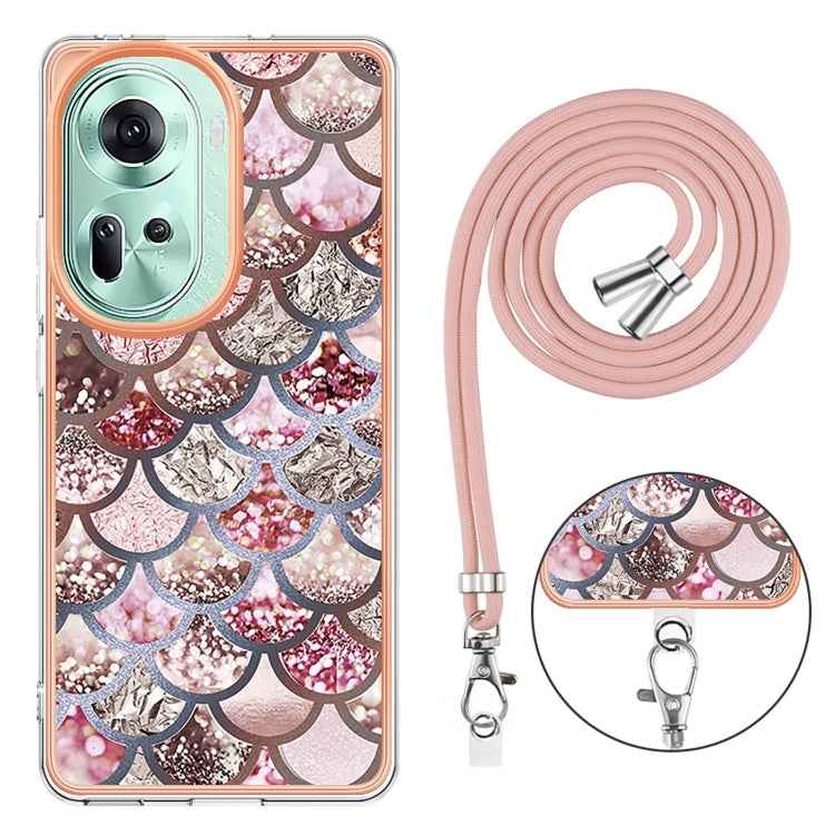 Electroplating IMD TPU Phone Case with Lanyard, For OPPO Reno11 5G Global, For OPPO Reno11 Pro 5G Global, For OPPO A58 4G, For OPPO Reno10 5G Global, For OPPO Reno10 Pro 5G Global, For OPPO A78 4G, For OPPO Reno8 T 4G, For OPPO A78 / A58