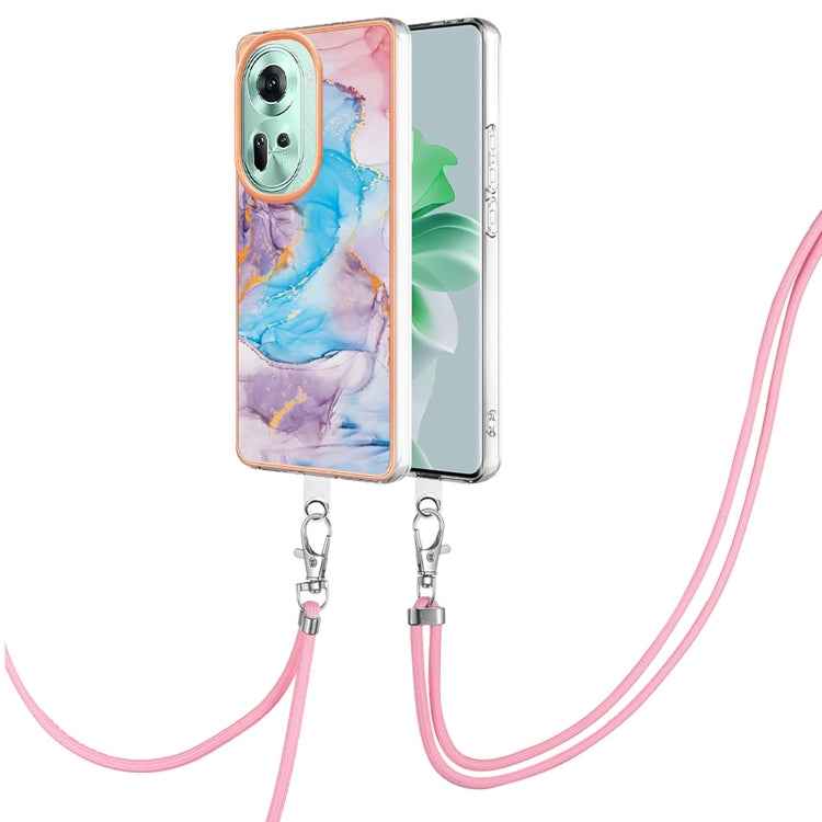Electroplating IMD TPU Phone Case with Lanyard, For OPPO Reno11 5G Global, For OPPO Reno11 Pro 5G Global, For OPPO A58 4G, For OPPO Reno10 5G Global, For OPPO Reno10 Pro 5G Global, For OPPO A78 4G, For OPPO Reno8 T 4G, For OPPO A78 / A58