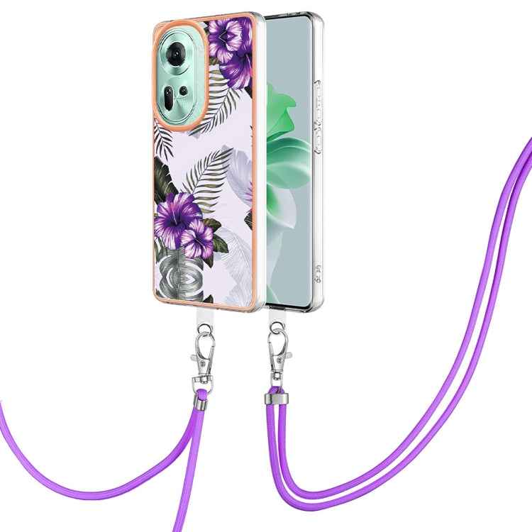 Electroplating IMD TPU Phone Case with Lanyard, For OPPO Reno11 5G Global, For OPPO Reno11 Pro 5G Global, For OPPO A58 4G, For OPPO Reno10 5G Global, For OPPO Reno10 Pro 5G Global, For OPPO A78 4G, For OPPO Reno8 T 4G, For OPPO A78 / A58