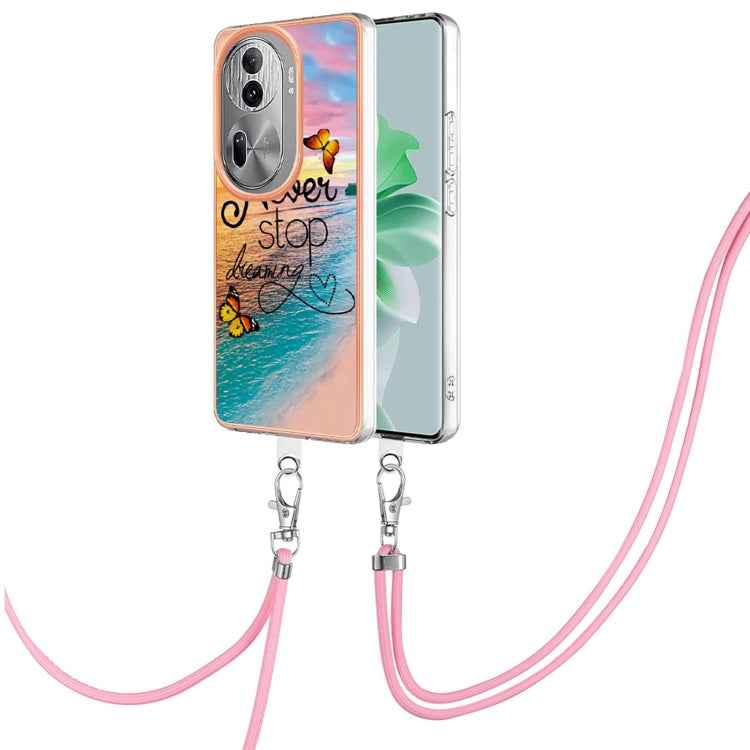 Electroplating IMD TPU Phone Case with Lanyard, For OPPO Reno11 5G Global, For OPPO Reno11 Pro 5G Global, For OPPO A58 4G, For OPPO Reno10 5G Global, For OPPO Reno10 Pro 5G Global, For OPPO A78 4G, For OPPO Reno8 T 4G, For OPPO A78 / A58