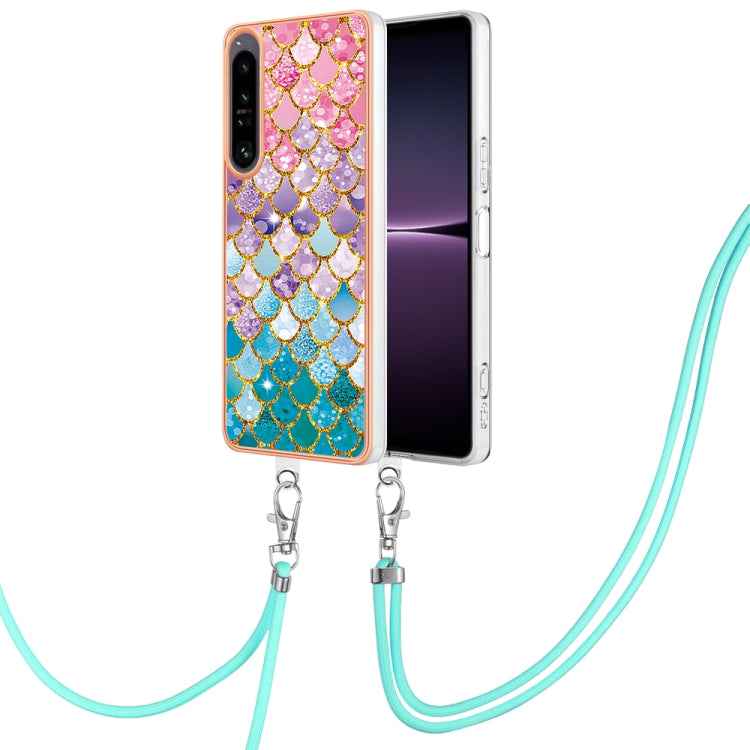 Electroplating IMD TPU Phone Case with Lanyard, For Sony Xperia 5 IV, For Sony Xperia 1 IV, For Sony Xperia 10 IV