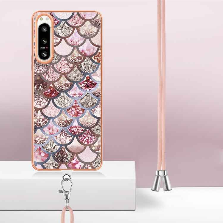 Electroplating IMD TPU Phone Case with Lanyard, For Sony Xperia 5 IV, For Sony Xperia 1 IV, For Sony Xperia 10 IV