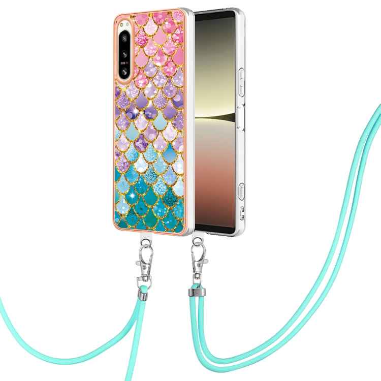 Electroplating IMD TPU Phone Case with Lanyard, For Sony Xperia 5 IV, For Sony Xperia 1 IV, For Sony Xperia 10 IV