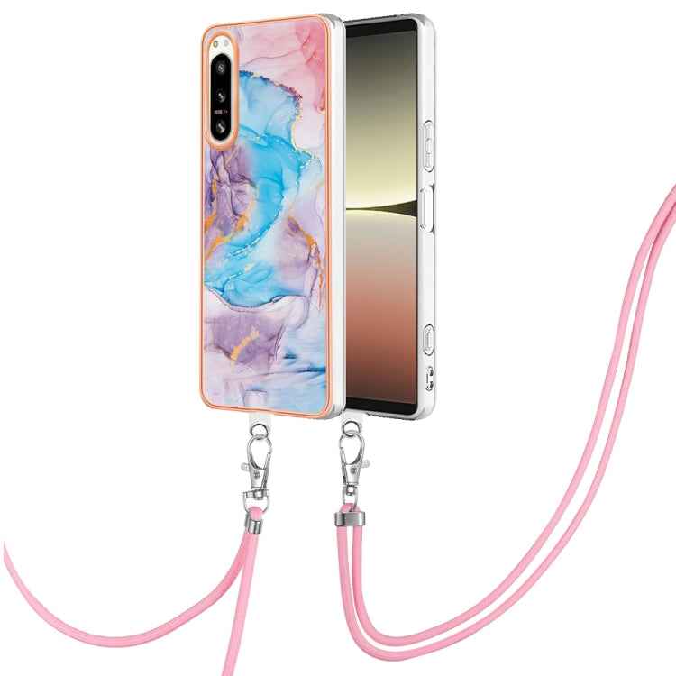 Electroplating IMD TPU Phone Case with Lanyard, For Sony Xperia 5 IV, For Sony Xperia 1 IV, For Sony Xperia 10 IV